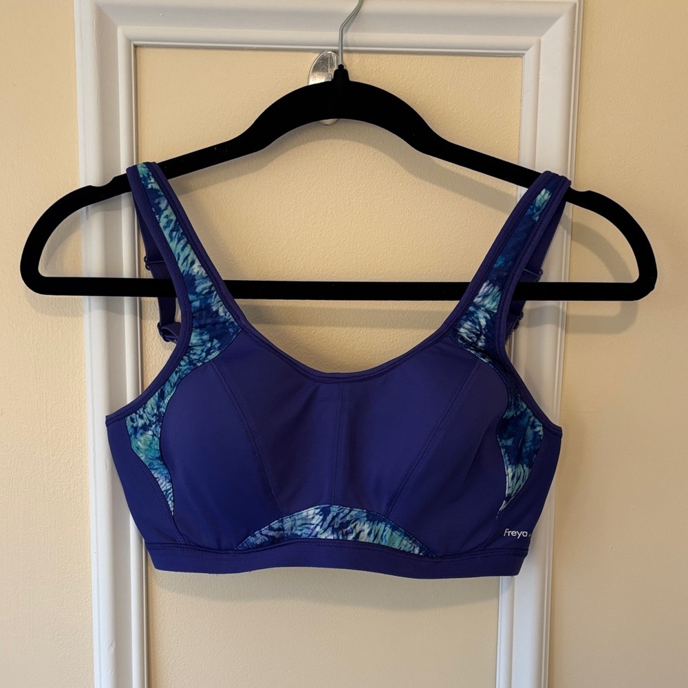 Freya Purple/Blue High Impact Sports Bra with Blue Marble Accents 30DDD